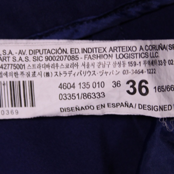 0357 Stradivarius Slim Fit Trousers Women’s Size 4 (Blue) - Picture 4 of 7